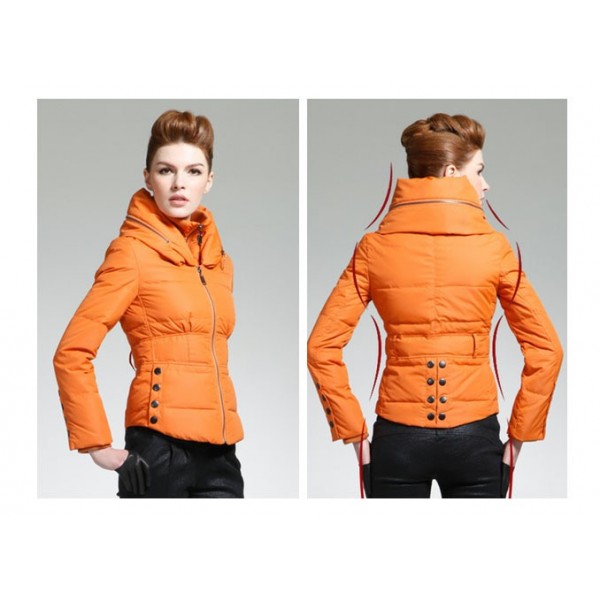 Moncler Donna Giù cappotto arancione Presa M1035